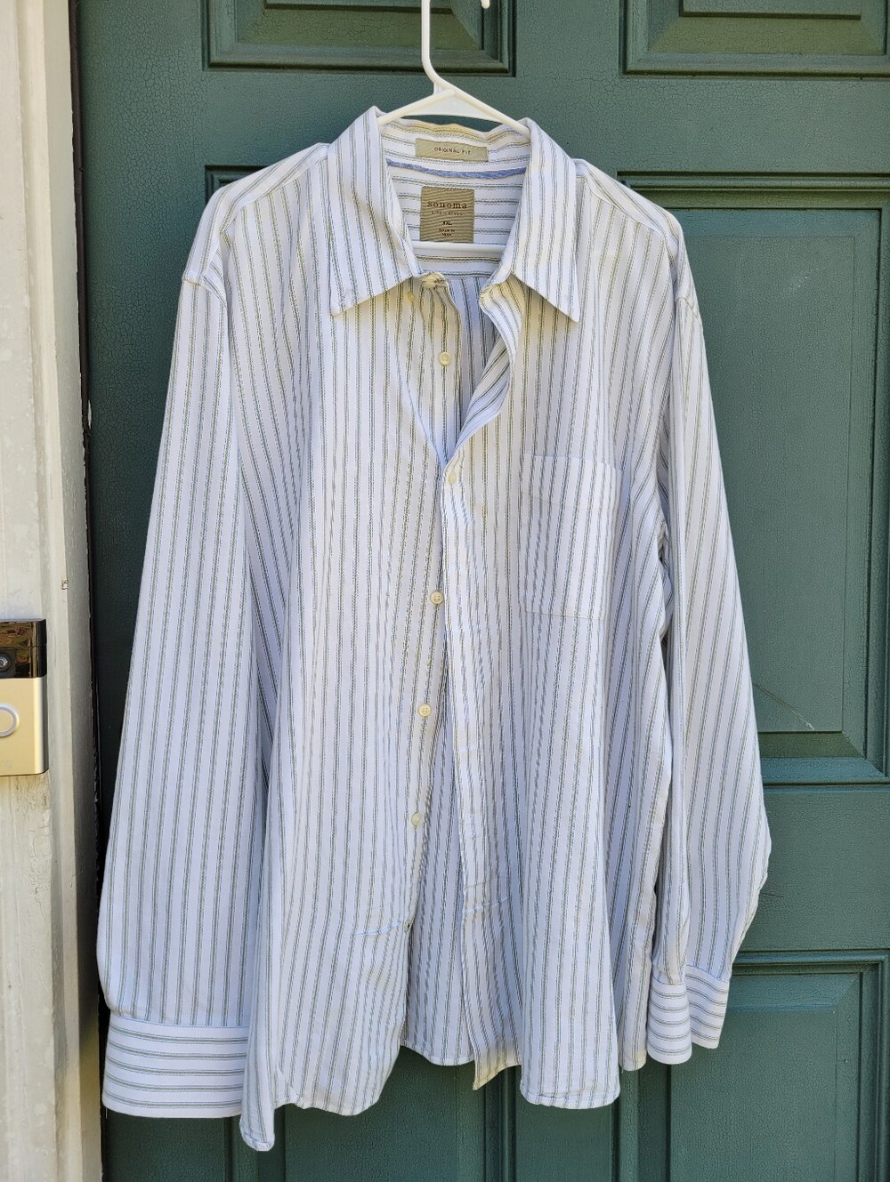 Sonoma Life + Style Men's XXL Button Down Shirt 100% Cotton Striped Original Fit